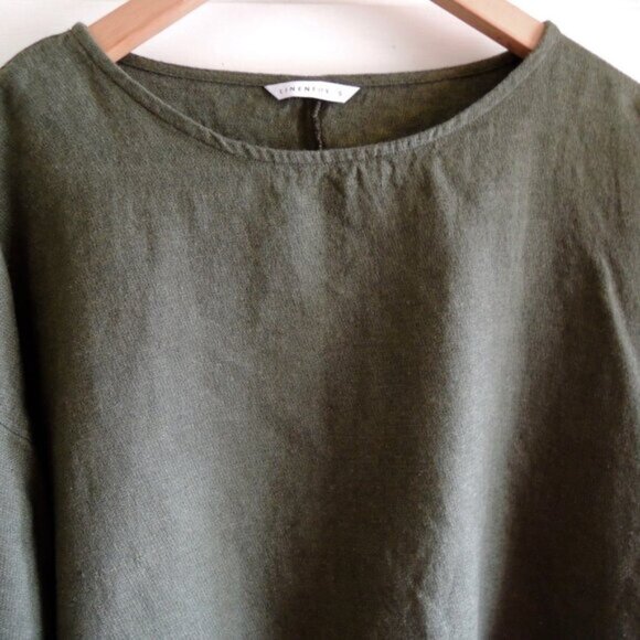 Linenfox Pine Green Harper Linen Tunic *Oversized* S - Picture 5 of 8